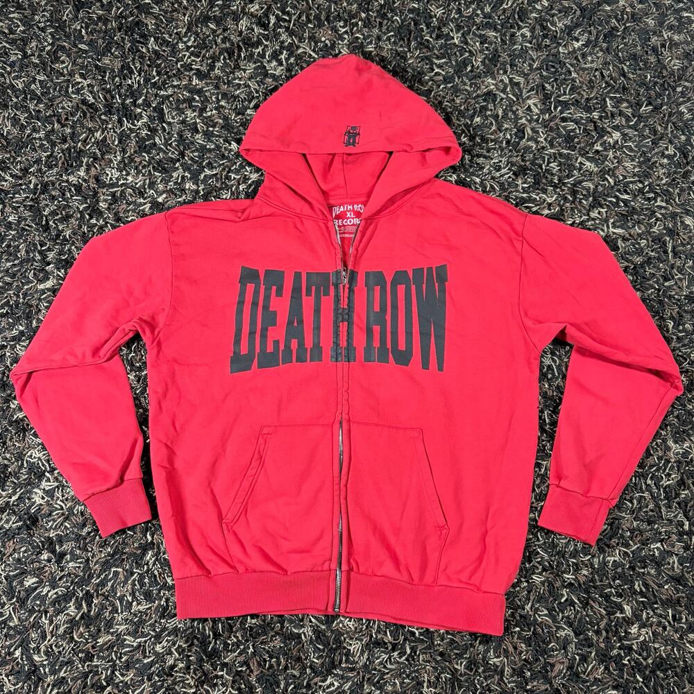 Death Row Records Red Full Zip Up Hoodie Men’s Sz  XL New With No‎ tags